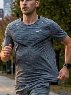 Nike Men’s Tech Knit Dri-FIT ADV Short-Sleeve Running Top Grey DM4753-010 SMALL